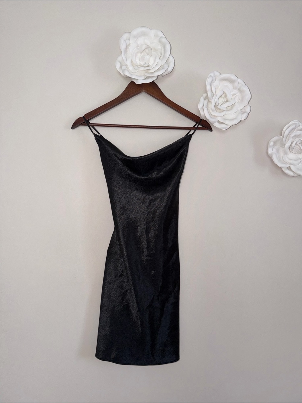 Fashion Nova Black Satin Mini Dress
